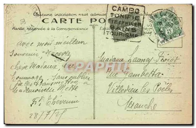 Dom Rostanda w Arnaga — Les Buis — Les Vasques — Façada ogrodu — Fototypia Marcel Delbroy, Bordeaux — Rewers