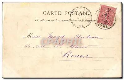 Rouen — Fontaine J.-B. de la Halle — wydawca nieznany, numer serii nie widoczny — Rewers