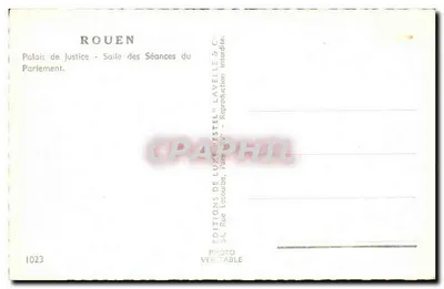 Rouen — Palácio da Justiça - Sala das Sessões do Parlamento — Estel — Verso