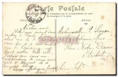 Rouen — O Palácio de Justiça, a nova Escada — A. Lulli, Paris Saint-Herblain, N° 240 — Verso