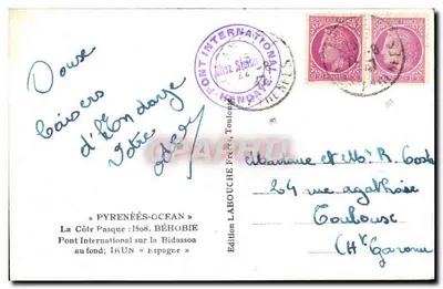 Międzynarodowy most nad Bidassoa — Irún — Wydawnictwo Labouche — Rewers