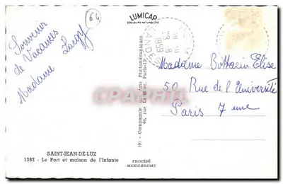 Saint-Jean-de-Luz — El Puerto y casa de la Infanta — Lumicap — Reverso