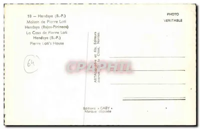 Hendaye (B.P.) — Dom Pierre'a Loti — Wydawca Gaby — Rewers
