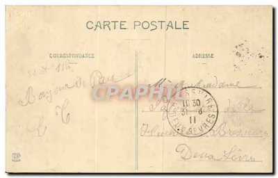 Pau - Het Kasteel van Hendrik IV - Gevel en Invoer — Fototipie Asbouche Frères, Toulouse — Achterkant