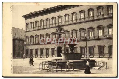 Pałac Farnese — Fontanna centralna — Wydawca F.A.O. 244, Rzym