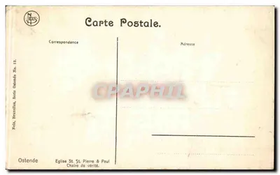 Kościół św. Piotra i Pawła — Ołtarz Prawdy — Nels, Bruksela, seria Ostende Nr 13 — Rewers