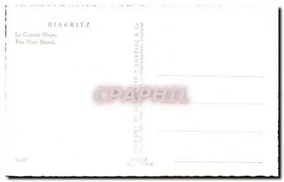 Biarritz — La Grande Plage — Estel — Verso
