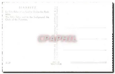 Biarritz — Villa Belza i w tle łańcuch Pyrenée — Estel — Rewers