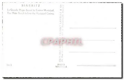 Biarritz — La Grande Plage davanti al Casinò Municipale — Estel — Verso