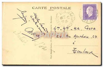 Biriatou (B.-P.) — Hotel-Restaurant Bonnet Atchenia — Uitzicht op het Spaanse stuk van het startpunt van de nationaliste aanval van 20 augustus 1956 — Achterkant