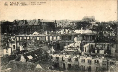 Ruínas de Louvain — Palácio de Justiça — Editor Thill, Bruxelas