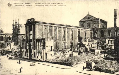 Ruínas de Louvain — Universidade vista do Velho Mercado — N. Thill