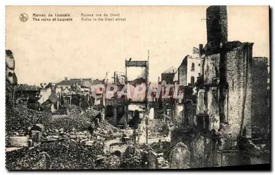 Ruínas de Louvain — rua de Diest — editor N. EIS, Bruxelas