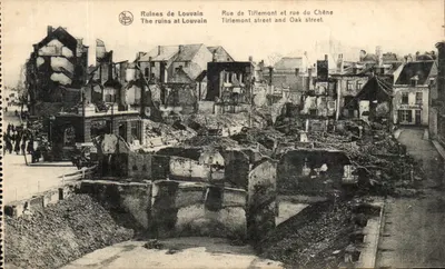 Ruínas de Louvain — Rua de Tirlemont e rua do Carvalho — N.ELS