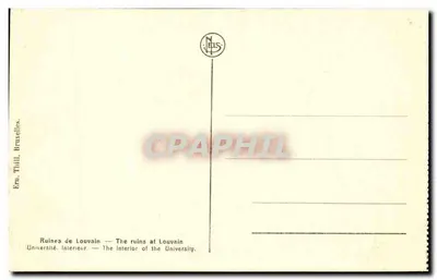 Ruínas da Universidade de Louvain — Interior — Editor Thill, Bruxelas — Verso