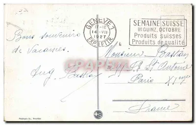 Genewa. Quai des Eaux-Vives, widok na Salève i Mont Blanc — Phototypie Co, Neuchâtel, nr 8164 — Rewers