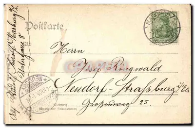 Marburg a. L. — Widok ulicy Schwaneallee z placem i wzgórzem — wydawca nieznany, numer serii nieczytelny — Rewers