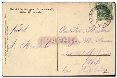 Ruïne van de abdij van Allerheiligen — Hotel Allerheiligen i. Schwarzwald, Gebr. Mittenmaier — Achterkant