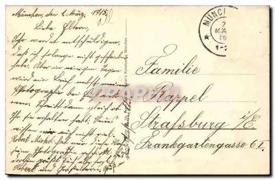 Widok na Monachium — most nad Iserą — wydawca nieznany — Rewers