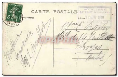 Pyrène — 76 — Cauterets, górna spadzista Gave de Lutour (wys. 1.100 m.) — Rewers