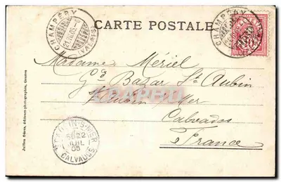 Champéry i Białe Zęby — widok panoramiczny — Jullien bracia, Genewa, N° 1071 A — Rewers
