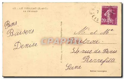 O Desaguador — Le Thillay (S.-et-O.) — Édition Canouarges — Verso