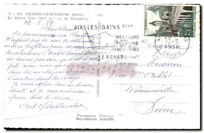 Het Grand Som (2033 m.) gezien vanaf Valombrey — Antieke ansichtkaart n°235, uitgever Pim — Achterkant