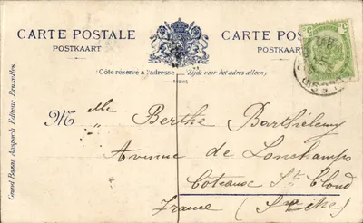 Bruxelas - Monumento de Brouckère — editor Grand Bazar, n°47 — Verso
