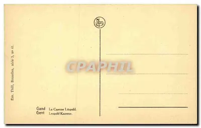 A Caserne Léopold — Gand — Editor Thill, Bruxelas, série 3, n° 41 — Verso