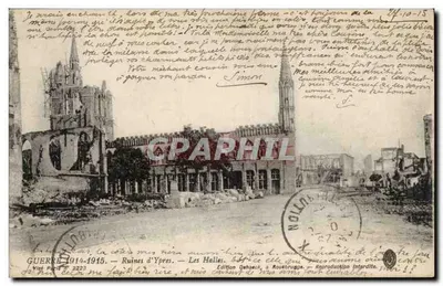 Ruínas de Ieper — As Halles — Edição Dehaeck, em Roussbrugge