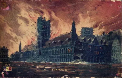 Ypres — cena de destruição após os combates — L.V.C. n° W.4