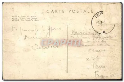 Porta de Menin — Iepres — editor desconhecido, número de série não visível — Verso