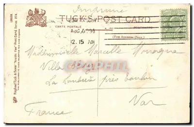 Londen, De Bank en het Koninklijke Exchange — Tuck's Post Card Series 2174 — Achterkant