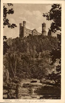 Schloss Schaumburg a.d. Lahn — vista panorâmica — Cramers Kunstanstalt, n° 191817