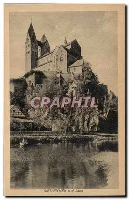Dietkirchen a. d. Lahn — castelo sobre rocha — editor não visível
