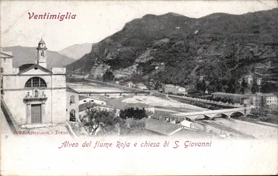 Ventimiglia — widok rzeki Roja i kościoła S. Giovanni — Atterocca - Terni, n°2992