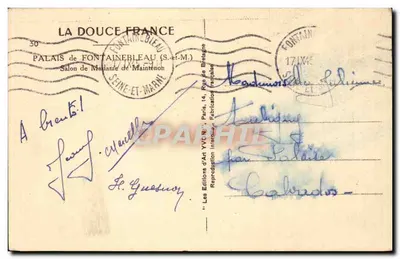 Salão do Palácio de Fontainebleau — Madame de Maintenon — Éditions d'Art YVC, Paris — Verso