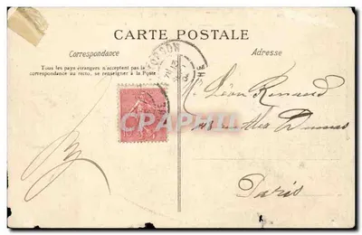 Pontorson Bilhete postal antigo O mercado de porcos Porcos TOP — Verso