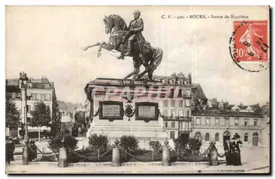 Rouen - Statua Napoleona — C.V. - 410 — Imprimerie Léonides de Nancy