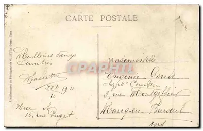 Nice — Wejście do portu — Zatoka Lympia — Wydawca Gilletta, Nice, n°52 — Rewers