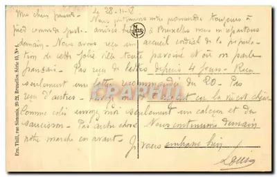 Bruselas - Iglesia de Santa Gudula — editor N. L. S. n° 4, serie 10 — Reverso