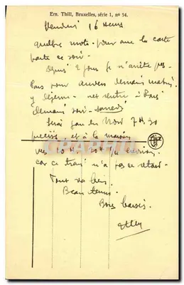 Bruselas - Iglesia y calle Santa Gudula — editor Ern. Thill, serie 1, n° 54 — Reverso