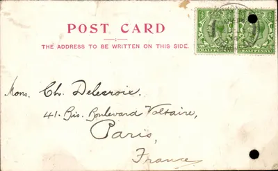 Carta postal de Birmingham — J. & J. Bent — datada 23 de julho de 1901 — selos 2d e 2d