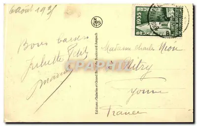 Bruxelas La Bourse — vista da praça com trams — editor N. Jols, número de série não visível — Verso