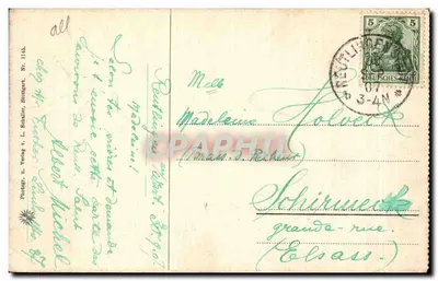 Wielandsteine — rochedos escarpados e vale — Fot. n. Verlag v. L. Schaller, Stuttgart, Nr. 1145 — Verso