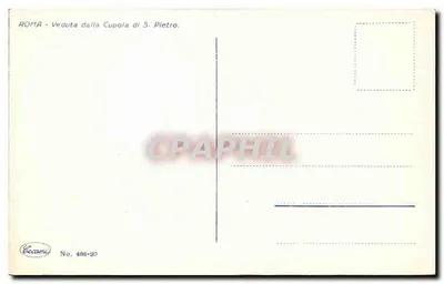 Widok Rzymu — z kopuli Świętego Piotra — wydawca Ceccani, nr 496-90 — Rewers