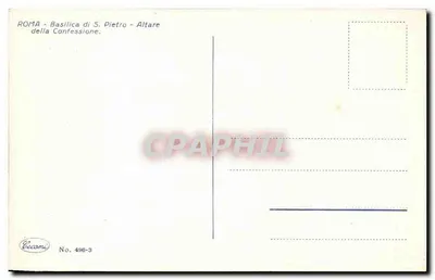 Bazylika Świętego Piotra — Altare della Confessione — Wydawca Eccani, nr 496-3 — Rewers