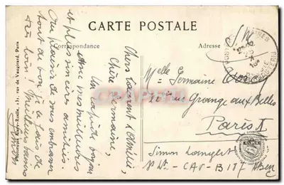 Widok rzeki Yser na mostku w Dixmude — Wojna 1914-16 — L.C.H. Paryż nr 323 — Rewers