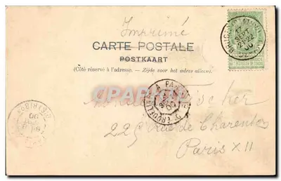 Malines — O antigo Parlamento — Editor: P. Fille, 18 rue Fournier, Huy-Belgique — Verso