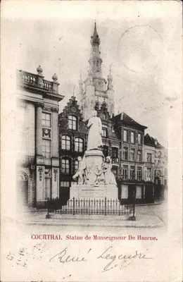 Courtrai. Estátua de Monsenhor De Haerne — editor De Haponge, número de série não visível